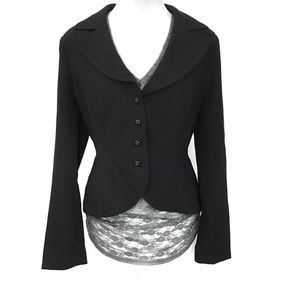 Metrostyle Black Peplum Career Jacket. Sz 12.
